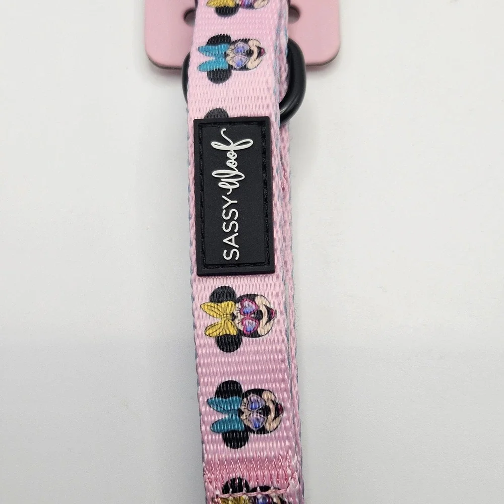 Disney Sassy Woof Minnie Mouse Pink 4 Foot Dog Leash For Small/medium Dog‎